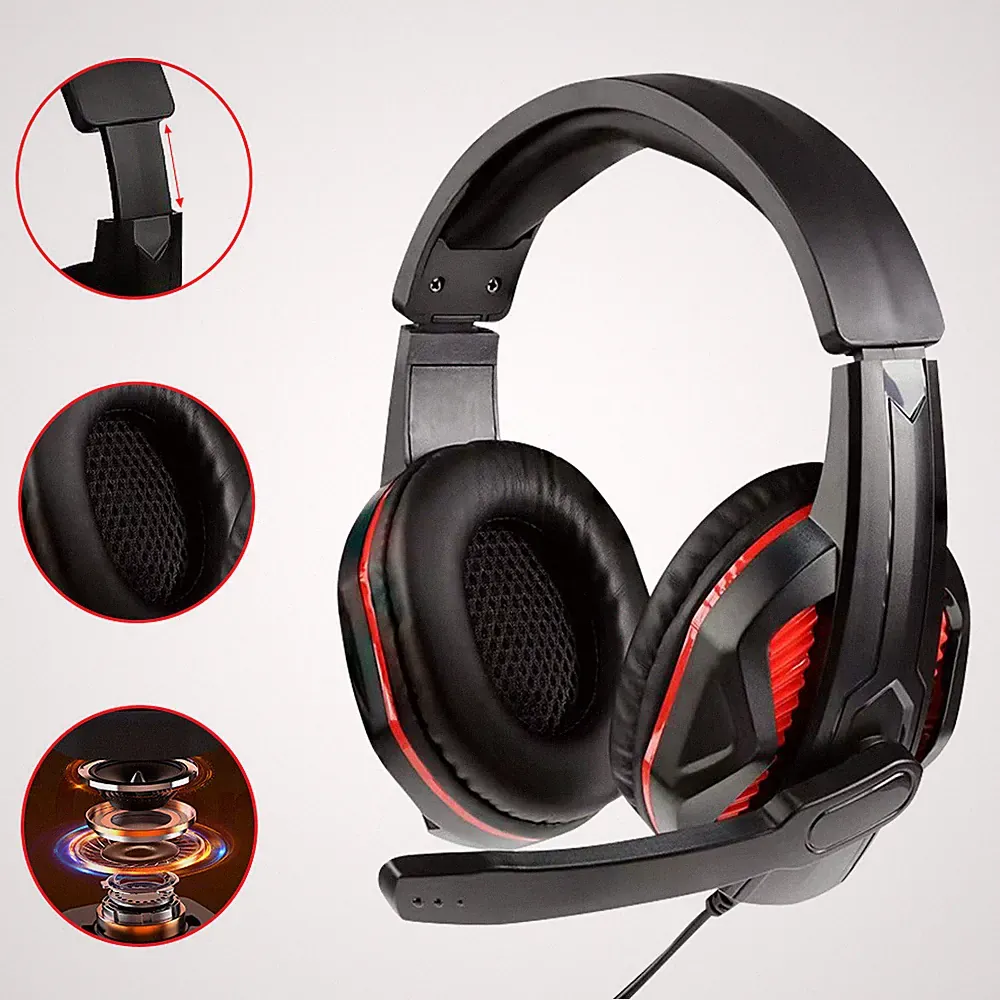 Gaming Headset mit 50mm Treibern, 360-Grad-Stereo, Noise-Cancelling-Mikrofon