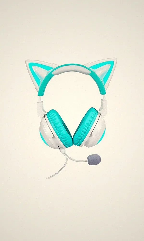 Gaming Headset mit Katzenohren | LED RGB 12farben Mikrofon | Over-Ear Kopfhörer