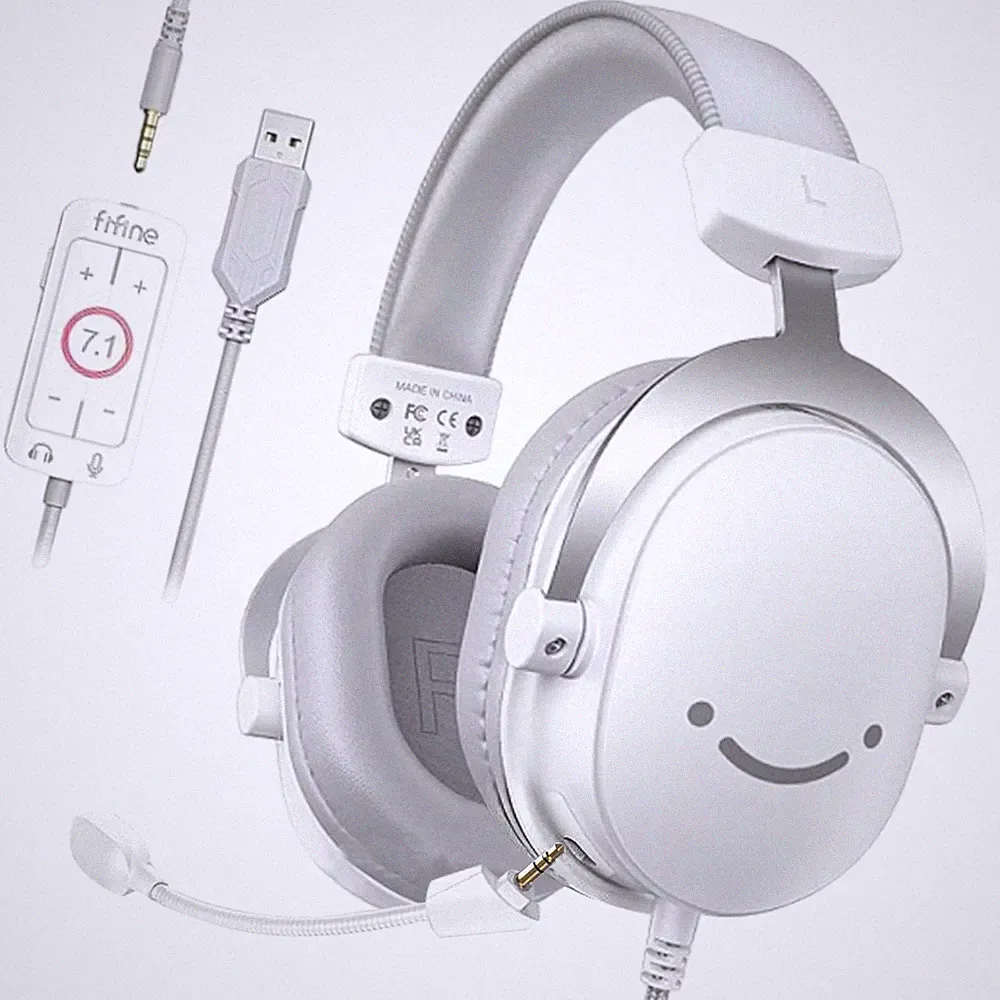 Gaming Headset mit Mikrofon Over Ear Kopfhörer mit Kabel 7.1 Surround Sound