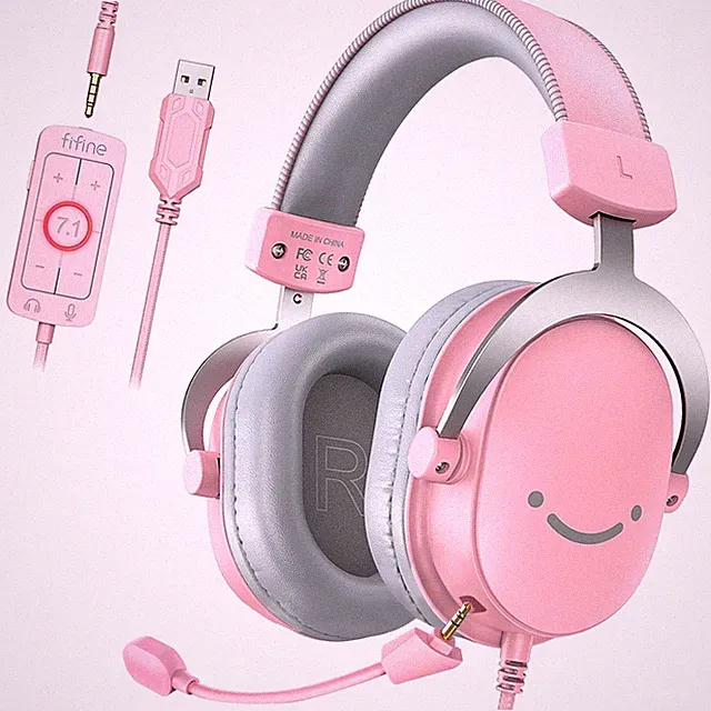 Gaming Headset mit Mikrofon USB Headphone mit Kabel für PC PS4 PS5 Xbox Switch