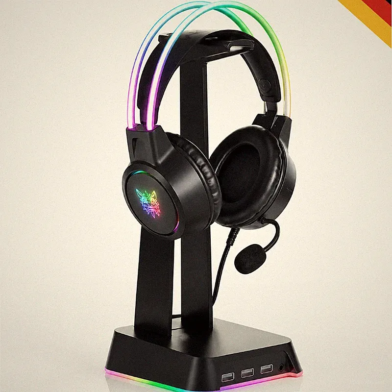 Gaming Headset RGB LED Mikrofon 3,5mm PC PS4 PS5 Xbox Switch Kopfhörer