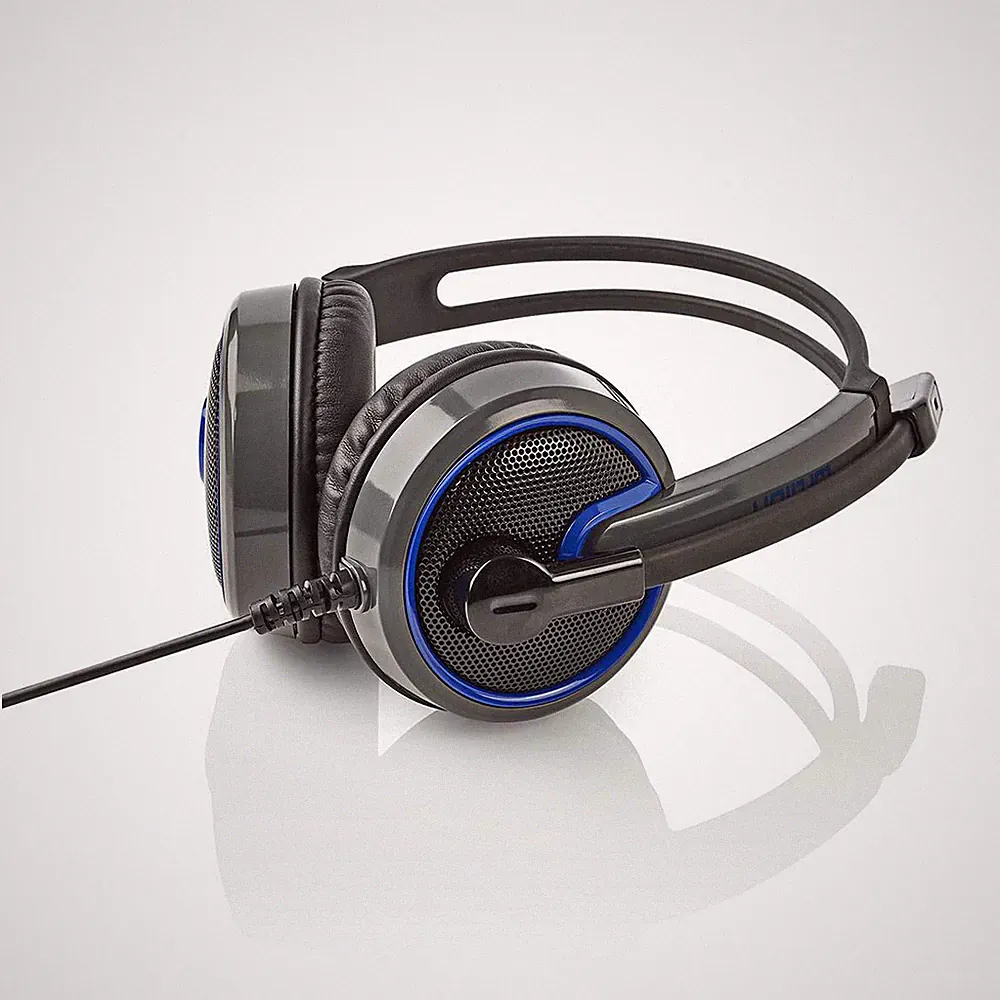 Gaming Headset Stereo Sound Mikrofon 3,5mm Klinke Über-Ohr Kopfhörer Schwarz