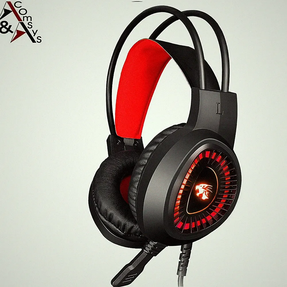 Gaming Headset USB Stereo PC mit Mikrofon Kopfhörer 7.1 LED Deep Surround Chat