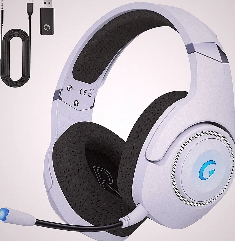 Gaming Headset Wireless Gaming Kopfhörer Kabellos mit Abnehmbares 3D-Stereomikro