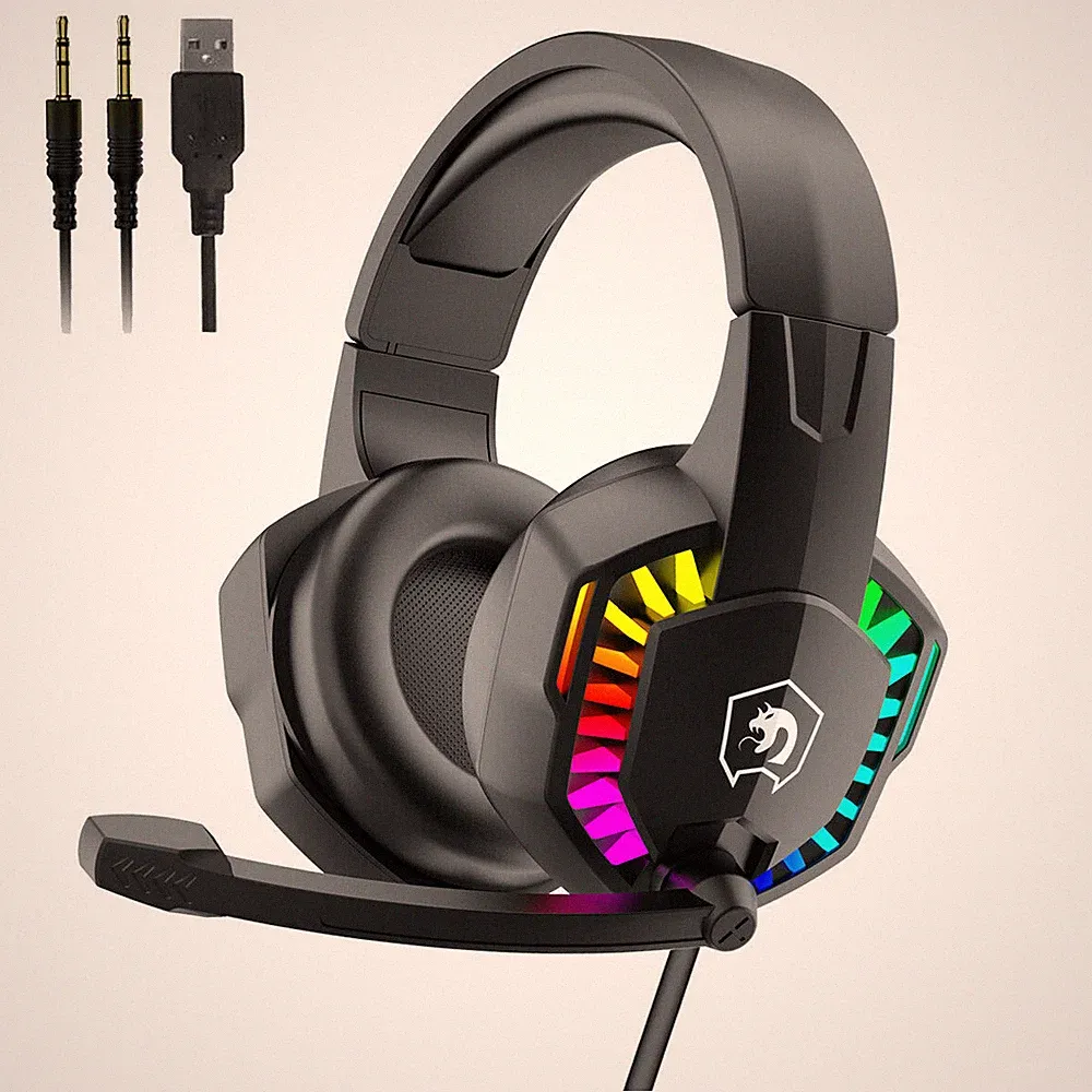 Gaming Kopfhörer Headset mit Mikrofon HD Stereo LED für PS4 PC Laptop Xbox one