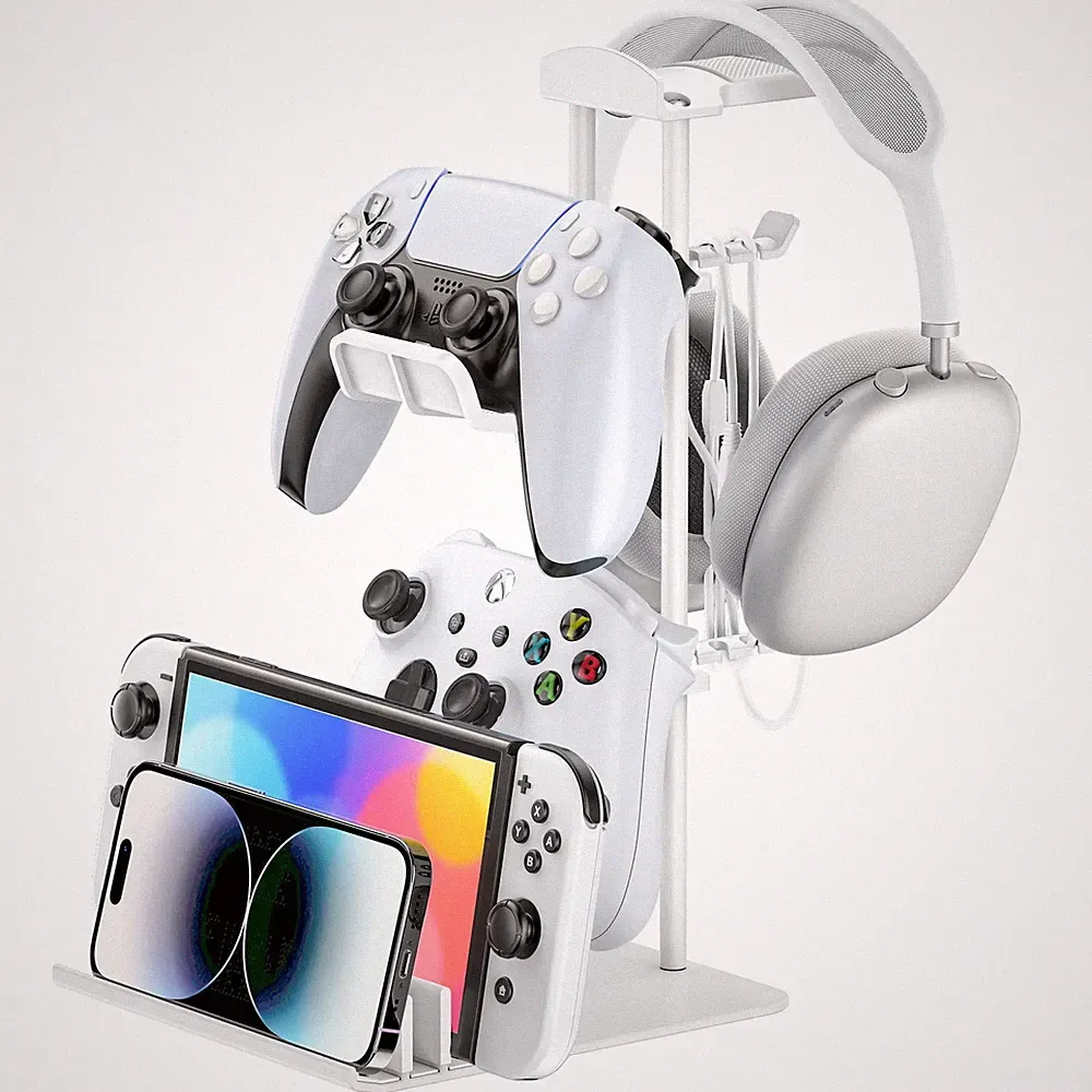 Gaming Kopfhörer Ständer Controller Halter Tisch Aluminium Stabilität 28,5cm