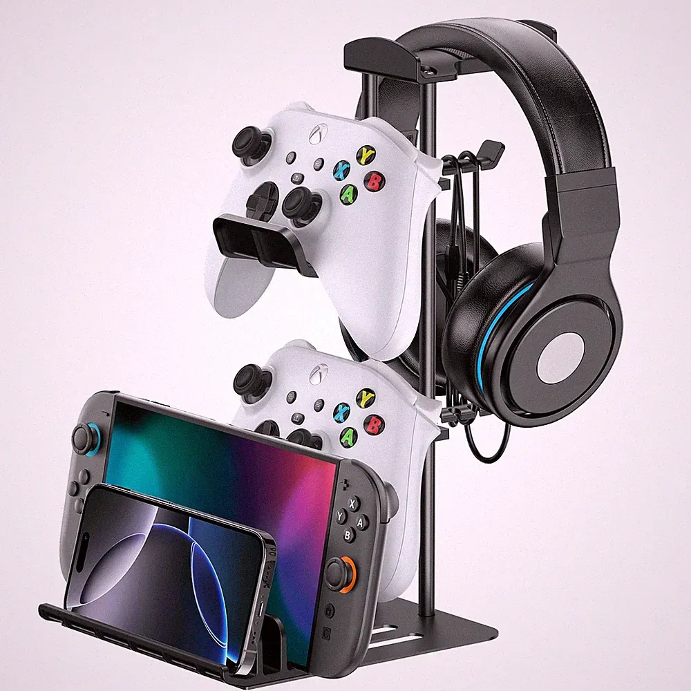 Gaming Kopfhörer Ständer Headset Halterung Tisch Controller Aluminium Halter