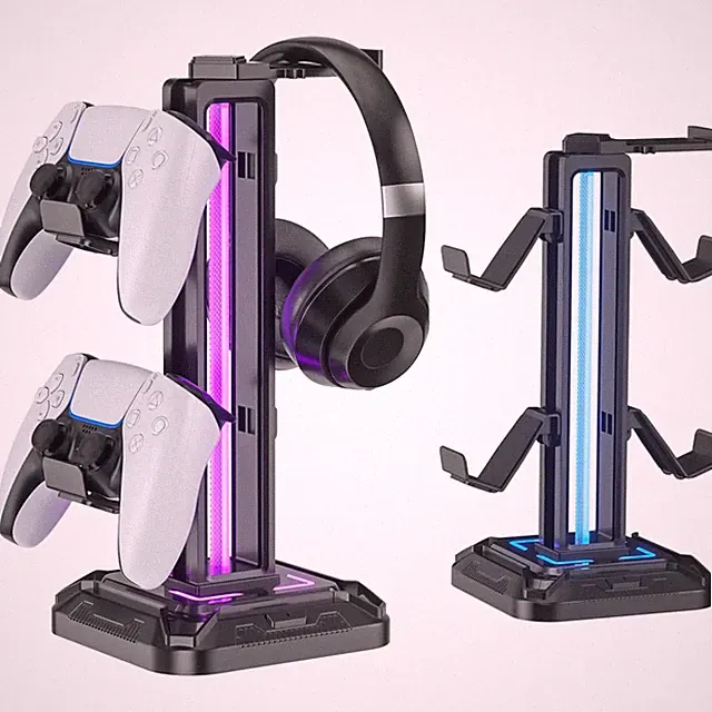 Gaming Kopfhörer Ständer LED Licht 9 Modi Halterung Controller abnehmbar