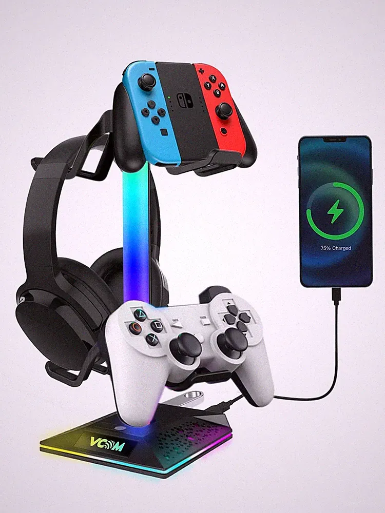 Gaming Kopfhörer Ständer mit RGB Beleuchtung Gaming Zubehör Headset Halterung