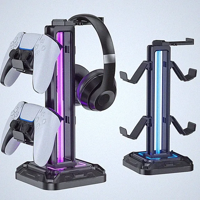 Gaming Kopfhörerständer Controller Halter Schreibtisch Xbox Schwarz PS5 9 Modi