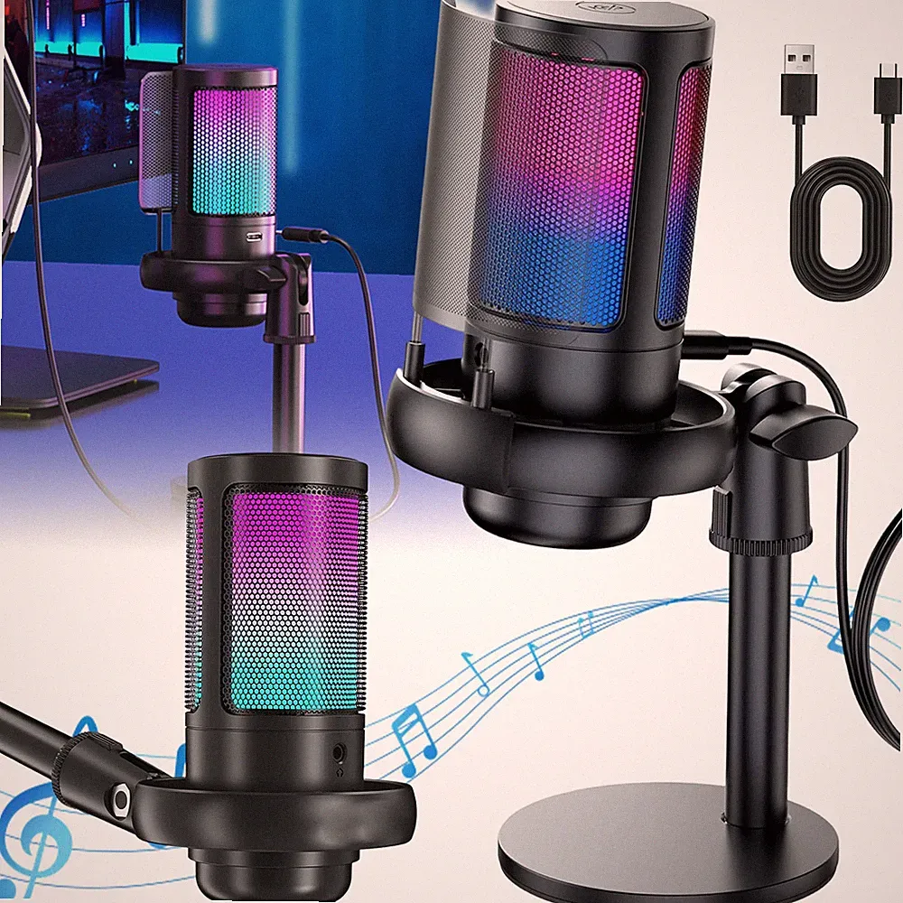 Gaming Mikrofon Kondensator Mic Mit Basis Noise Cancel Clear Audio für Computer