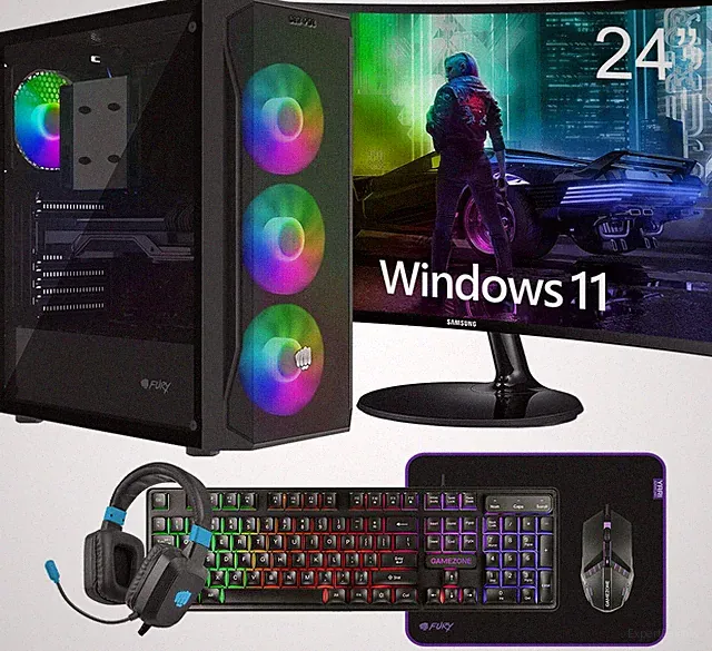 GAMING SET CORE i7 RADEON RX 16GB RAM SSD 512GB MONITOR 24