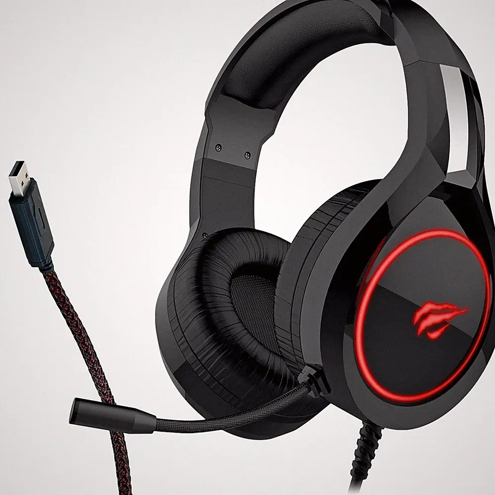 Gaming USB Kopfhörer Headset Ohr-Hörer SOFT Muschel + Mikrofon + LED Computer PC