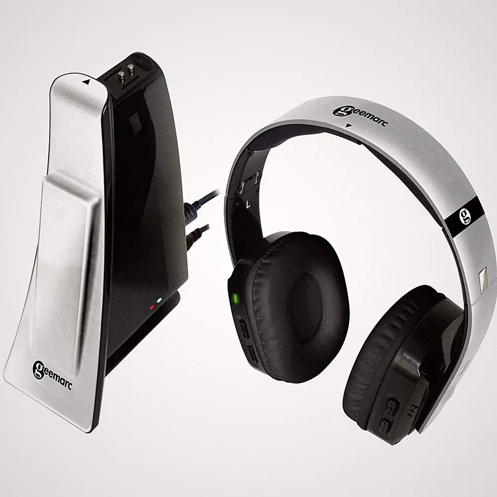 Geemarc CL7400 OPTI Funk TV In Ear Kopfhörer Over Ear Headset Silber SIEHE TEXT