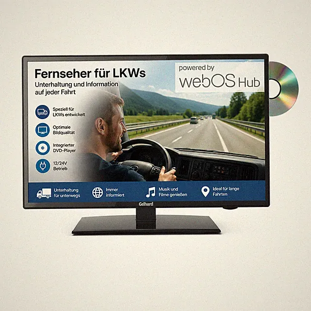 Gelhard GTV1956 – Smart-TV für LKW & Wohnmobil | 12V/230V • webOS • DVD • Blueto