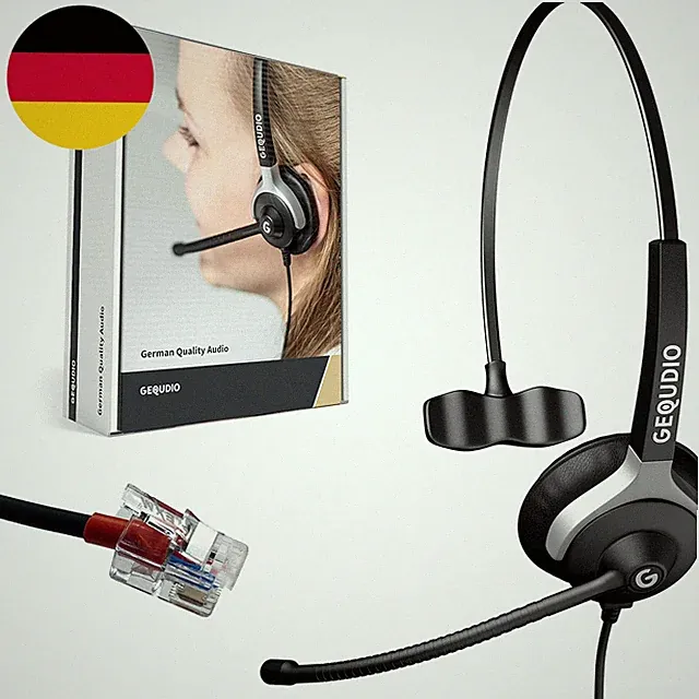 GEQUDIO Headset Kompatibel Mit Yealink, Snom, Avaya, Grandstream Telefon - Inklu