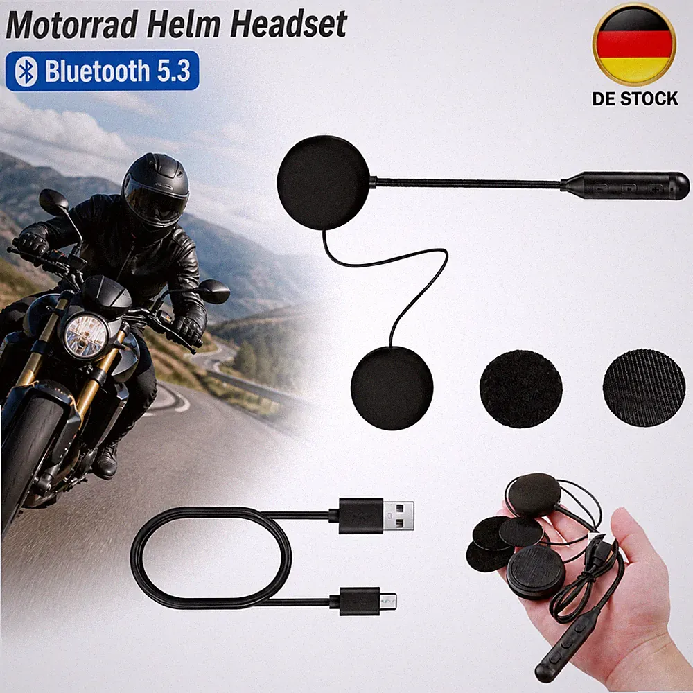 Geräuschunterdrückung Motorrad Helm Headset Kopfhörer Bluetooth 5.3 Mikrofon