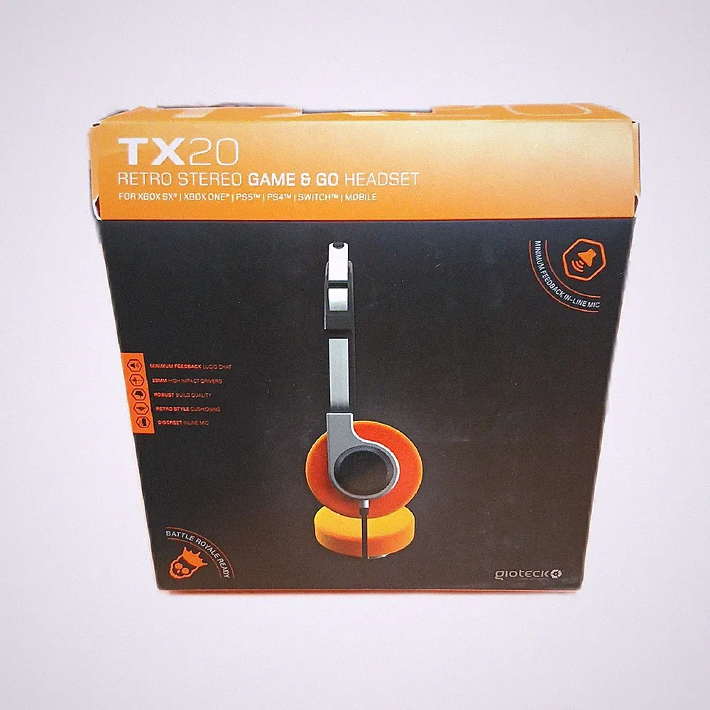 Gioteck Kopfhörer Gaming Zubehör TX20 Orange Kabelgebunden kompatibel mit PS4 Xb