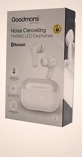Goodmans Noise Cancelling Metallic LED Kopfhörer - Weiß