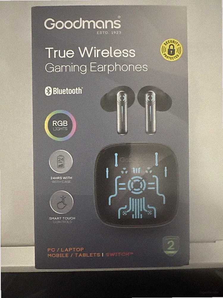 Goodmans True Wireless Gaming Kopfhörer LED Akku Case PC/Laptop/Telefon/Tablets