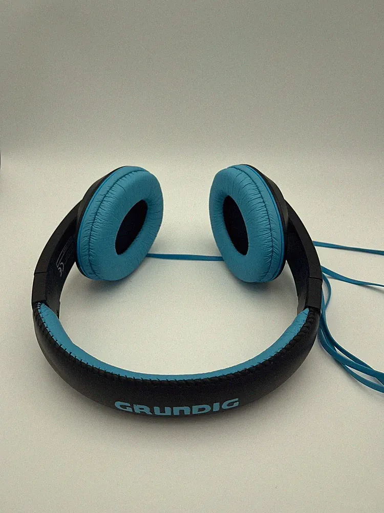 Grundig On-Ear Kopfhörer Kabel Headset 3,5mm Klinke Blau Schwarz