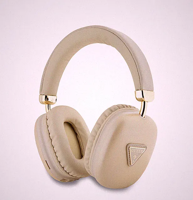 Guess Bluetooth 5.3 Wireless Headset On-Ear Triangle Logo Gold