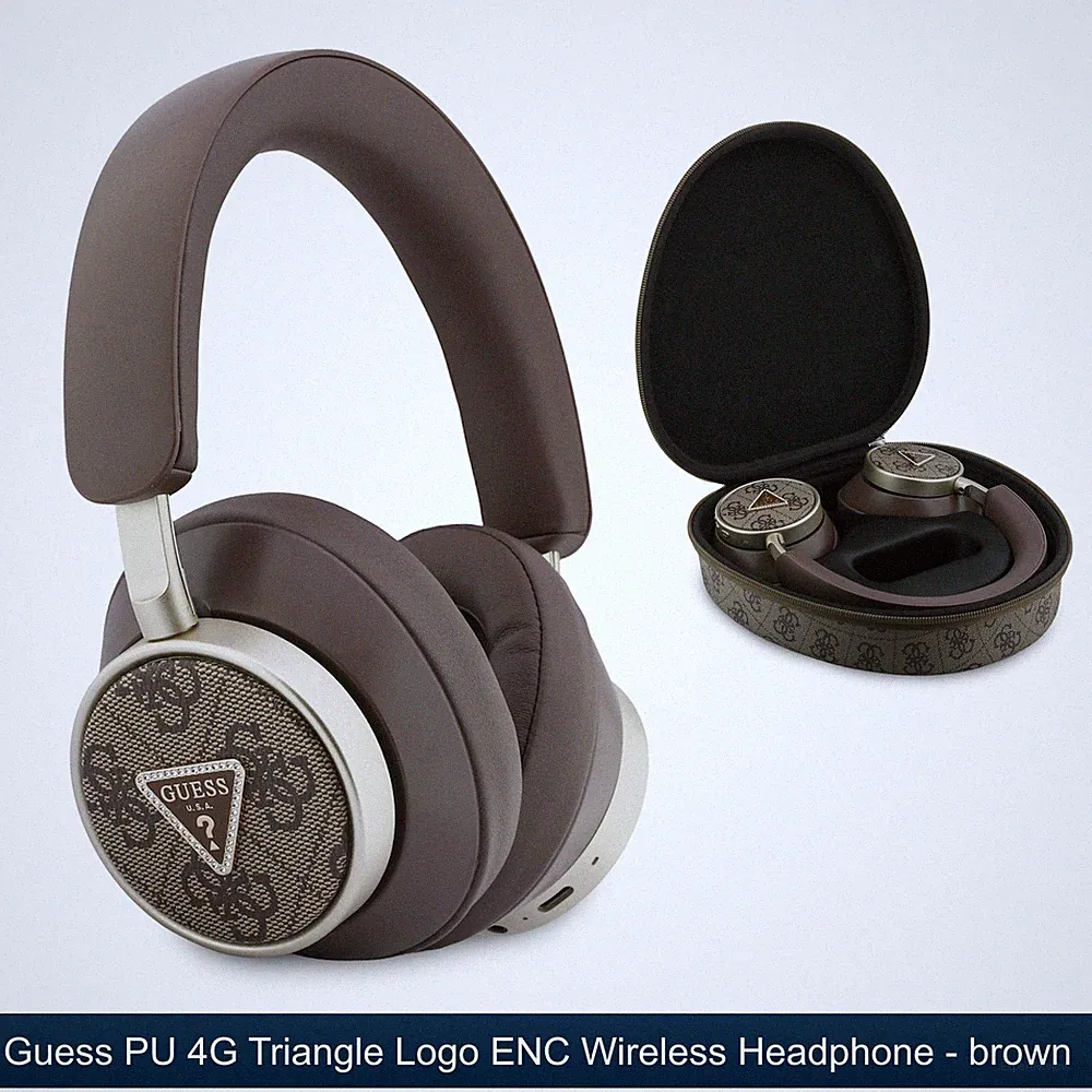 Guess Wireless Kopfhörer Bluetooth Over Ear mit Mikrofon für Handy Tablets Braun
