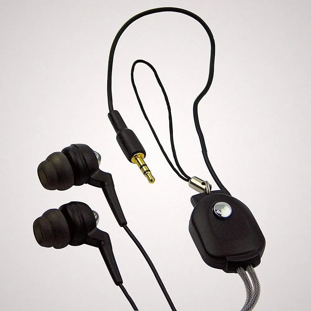 H+H Ohrhörer Kopfhörer Klinke 2,5 mm 6 Polster In-Ear 100 dB Earbuds schwarz