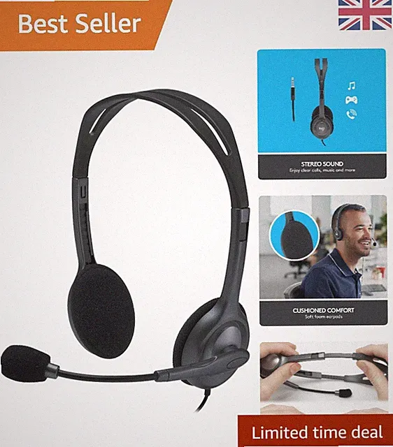 H111 Wired Headset: Noise-Cancelling Stereo Kopfhörer für PC/Mac/Smartphone