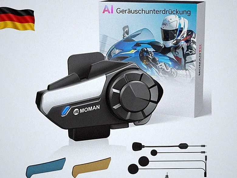 H2S Motorrad-Intercom-Headset, 1000 m Reichweite Motorrad Kopfhörer – mit Au