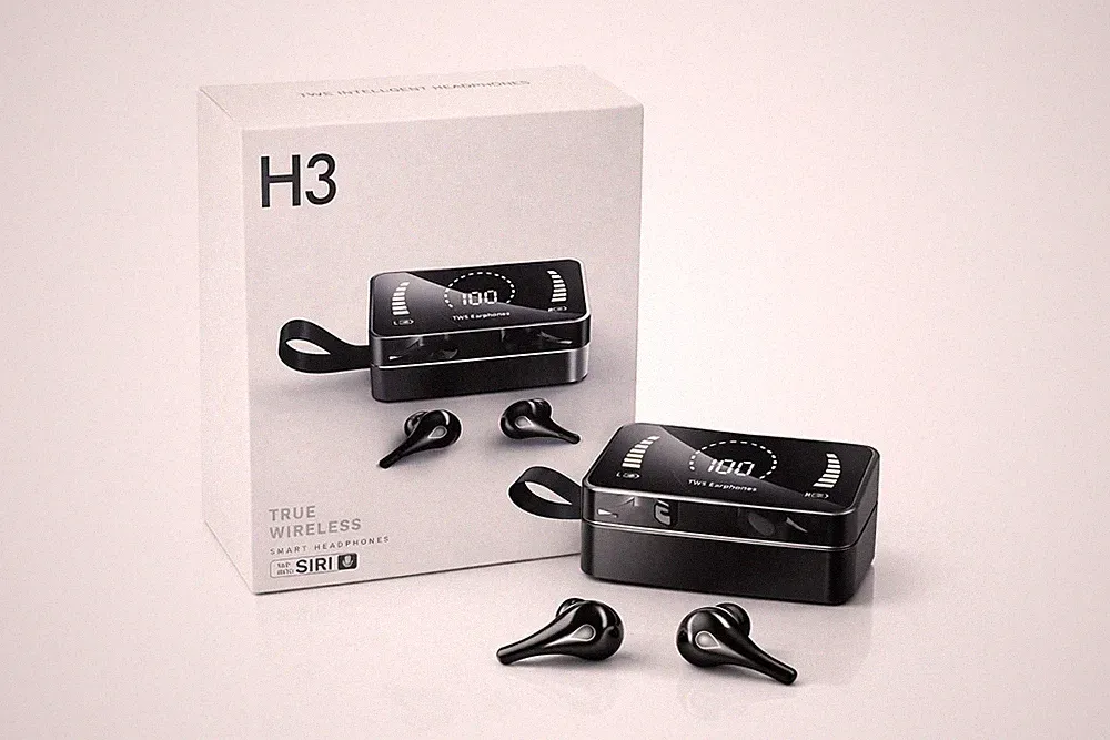 H3 True Wireless Bluetooth In-Ear Kopfhörer mit Ladebox –Sport Headset Neu & OVP