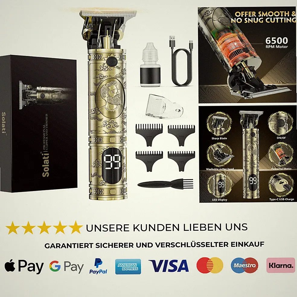 Haarschneidemaschine LED Anzeige USB Ladezeit 2,5 Std 180