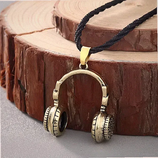 Halskette Kopfhörer silber gold Seil Herrenkette Damenkette Modeschmuck Geschenk