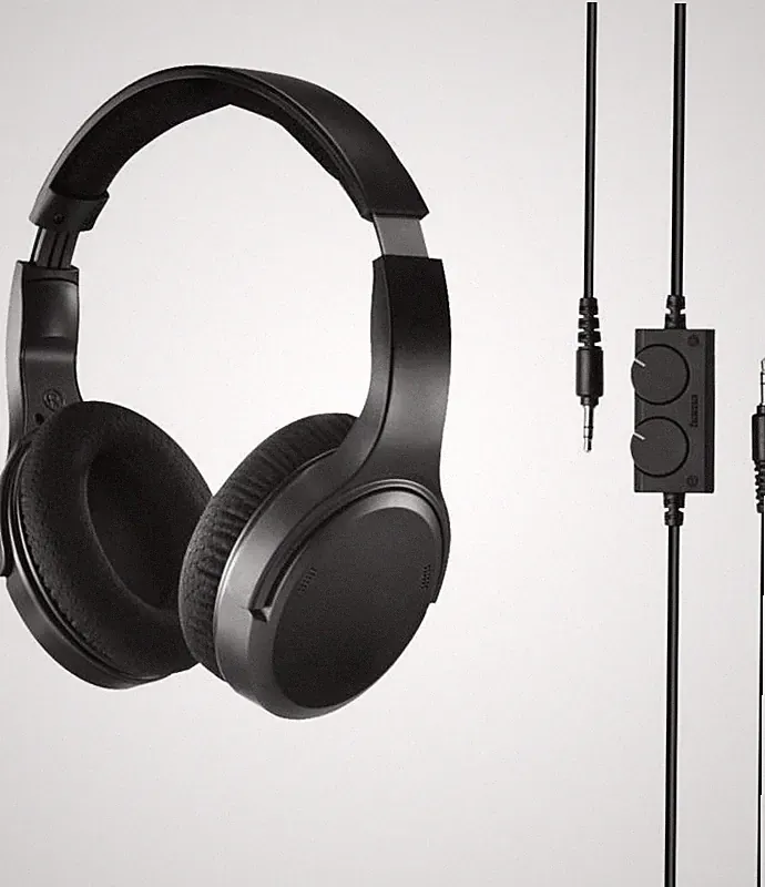 Hama 221846 TV Kopfhörer, Over-Ear,6 Meter langes Kabel mit Lautstärkeregelung