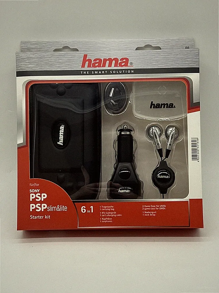 Hama 6in1 PACK Tasche Case Kfz Ladekabel Kopfhörer Folie für Sony PSP + Psp Lite
