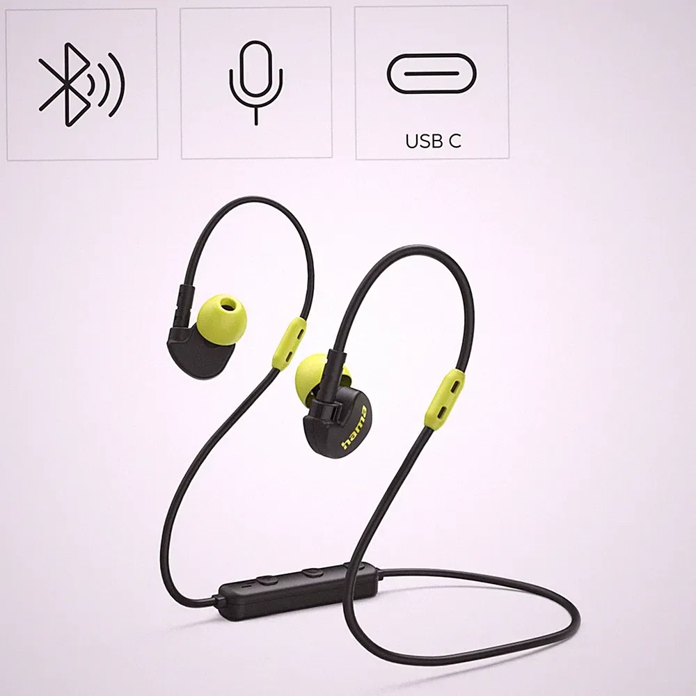 Hama Bluetooth Kopfhörer In Ear Sport Neckband Ohrhörer Headset Mikrofon Schwarz