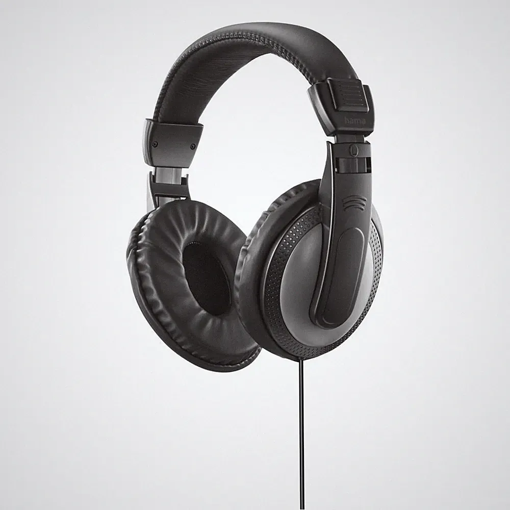 Hama Fernsehkopfhörer ShellTV II, Over-Ear, einseitiges, langes Kabel (6m), SW