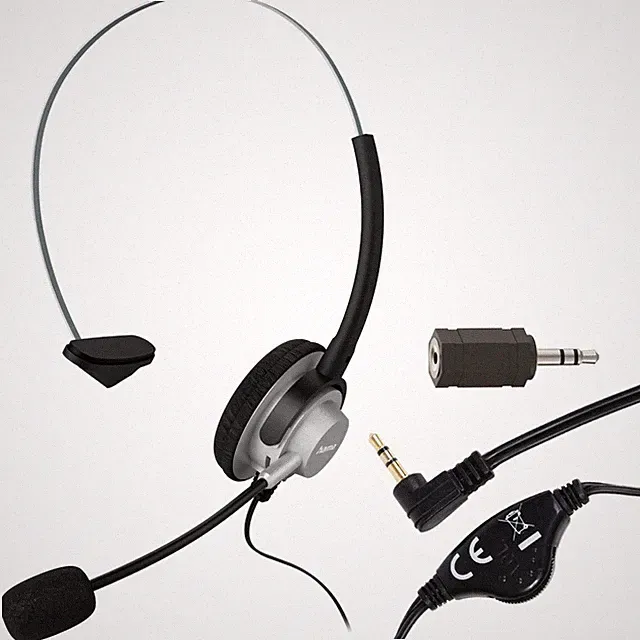 Hama Headset Kopfhörer Mikrofon für DECT Telefon Panasonic Audioline Philips etc