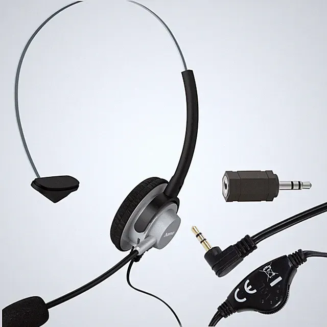 Hama Headset Kopfhörer Mikrofon für DECT Telefon Panasonic Audioline Philips etc