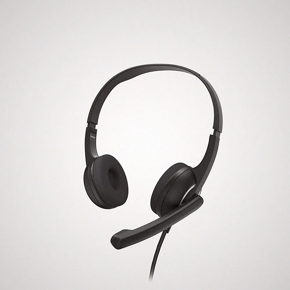 Hama Headset USB A Aux Stereo On-Ear Kopfhörer mit Mikrofonarm 2m Kabel