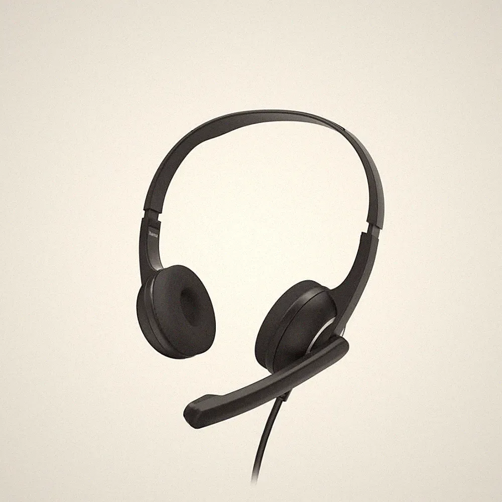 Hama HS-P150 V2 PC-Office-Headset Stereo 3,5mm mit Mikrofonarm On-Ear 2m Kabel