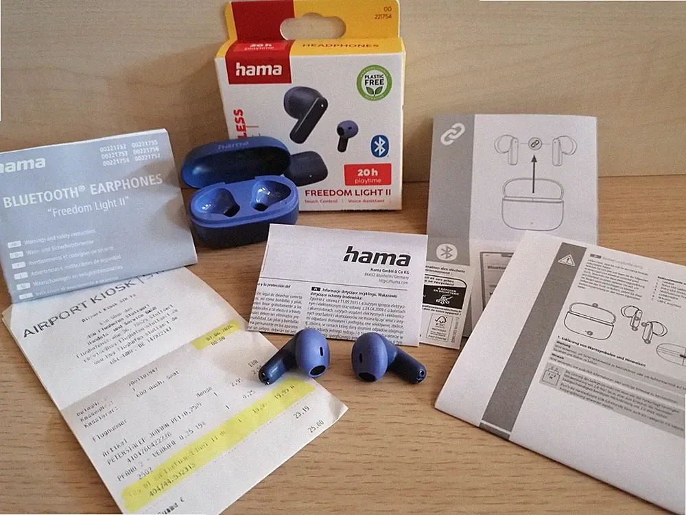 Hama In-Ear Bluetooth-Kopfhörer Freedom Light II blau TWS Earbuds Touch Control