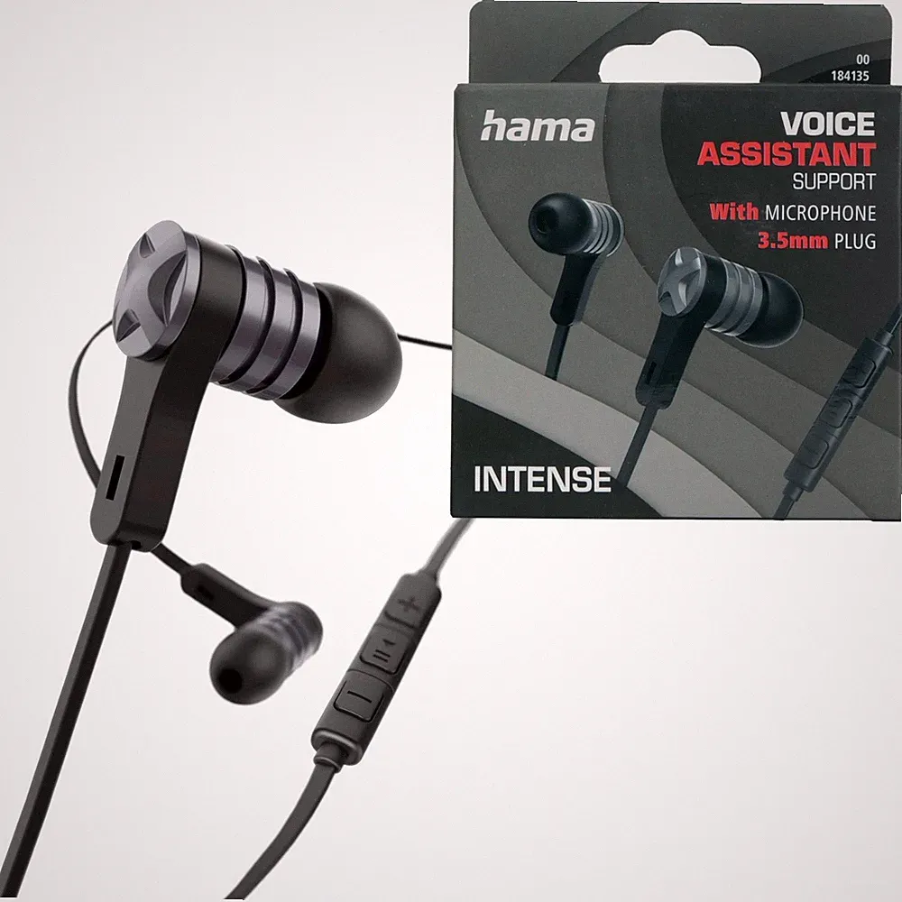 Hama In-Ear Headset 3,5mm Klinke Alu Ohrhörer Kopfhörer Mikrofon Fernbedienung