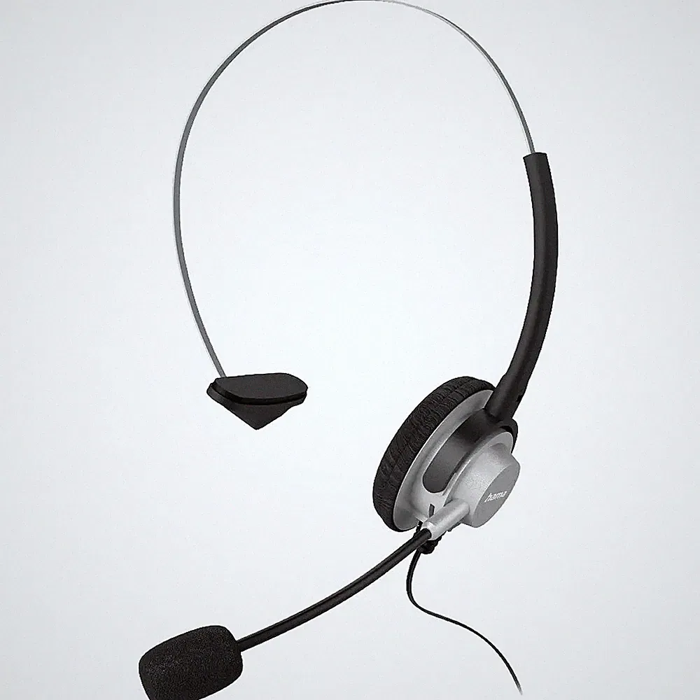 Hama In-Ear-Headset On Ear Headset kabelgebunden Mono Schwarz/Silber