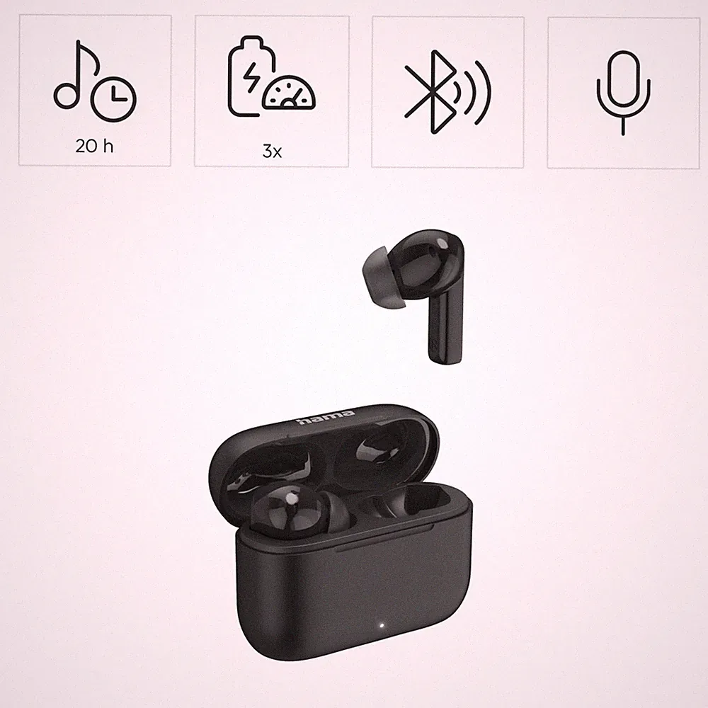 Hama In Ear Kopfhörer Bluetooth Stereo Headset Kabellos ANC True Wireless App SW