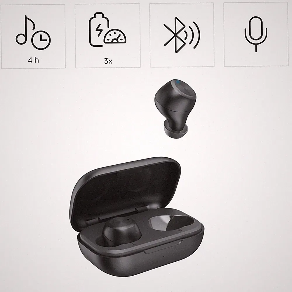Hama In Ear Kopfhörer Bluetooth Stereo Headset Kabellos True Wireless, IPX4, SW