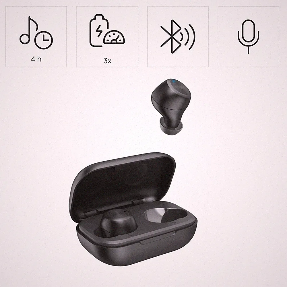Hama In Ear Kopfhörer Bluetooth Stereo Headset Kabellos True Wireless, IPX4, SW