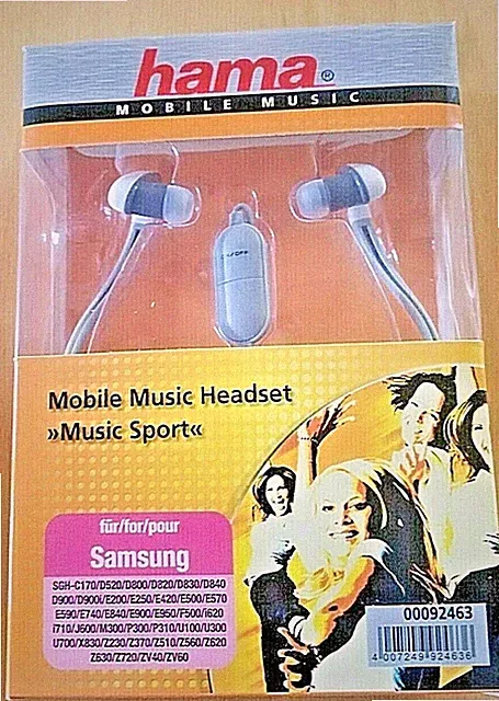 Hama Mobile Music Headset "Music Sport" für Samsung inkl. Tasche OVP