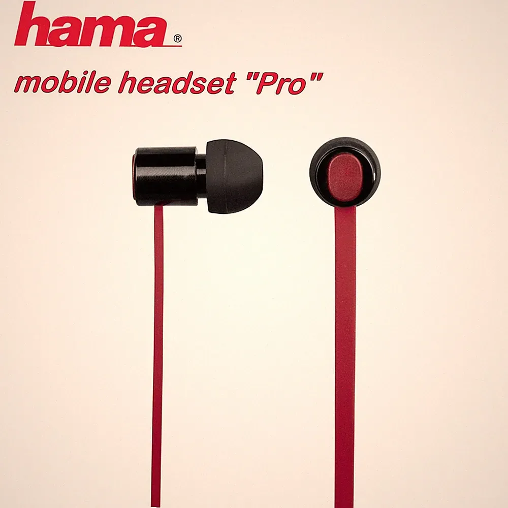 hama mobile Pro Headset Kopfhörer In-Ear Earphones Schwarz - Rot
