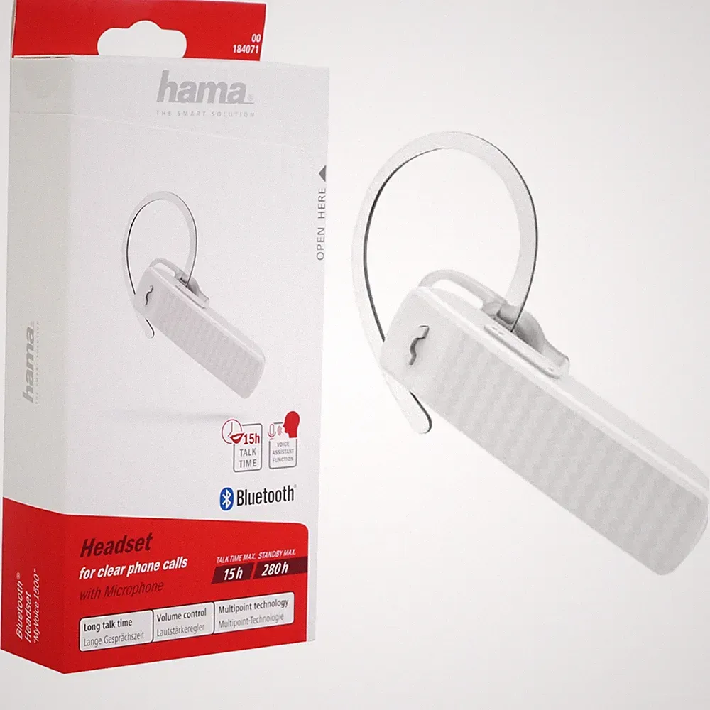 Hama Mono Bluetooth Headset MyVoice Kopfhörer Einohr Chat Telefonie für Handy PC